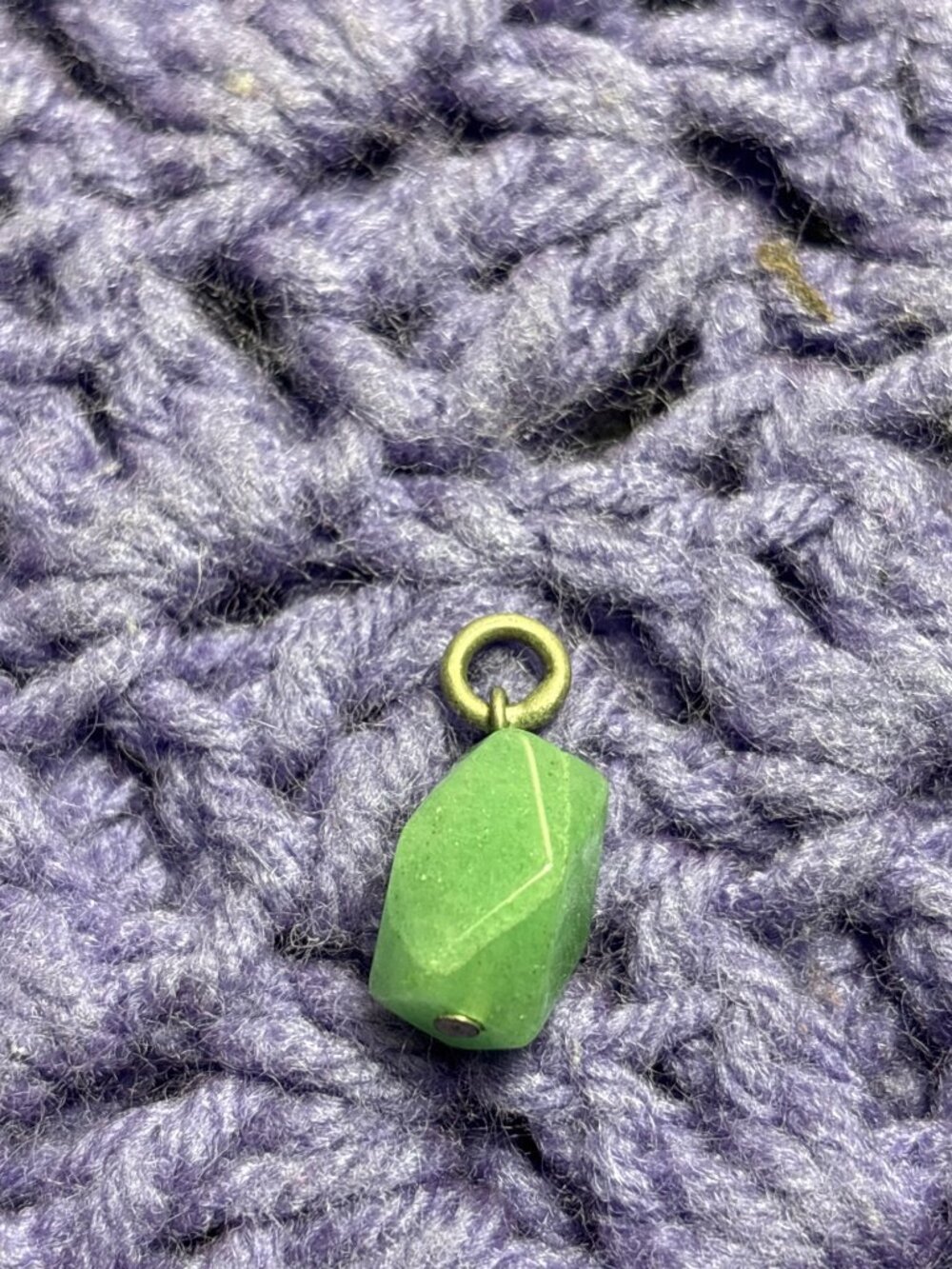 Vintage Faceted Jade Jadeite Stone Pendant 0.5 inch